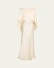 Heirlome Anna Draped Capelet Backless Silk Maxi Dress - 1