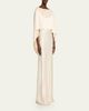 Heirlome Anna Draped Capelet Backless Silk Maxi Dress - 4