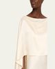 Heirlome Anna Draped Capelet Backless Silk Maxi Dress - 5