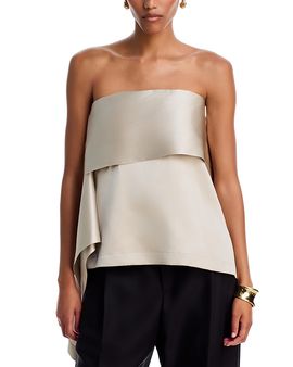 Heirlome Heirlome Rosario Draped Silk Strapless Top