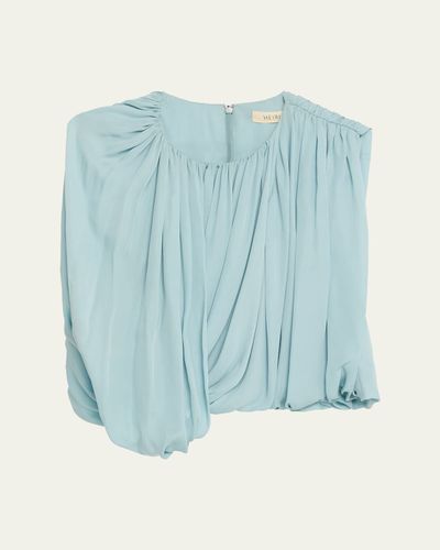 Heirlome Marie Draped Silk Georgette Crop Top