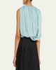 Heirlome Marie Draped Silk Georgette Crop Top - 4