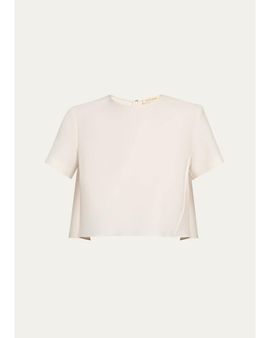 Heirlome Mariel Wool-Silk Faille Full Crop Top