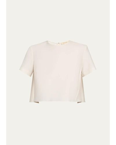 Heirlome Mariel Wool-Silk Faille Full Crop Top