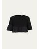 Heirlome Matilde Short-Sleeve Tassel Fringe Wool Crop Top - 1