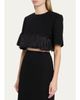 Heirlome Matilde Short-Sleeve Tassel Fringe Wool Crop Top - 4