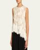 Heirlome Maureen Asymmetric Fringe Embroidered Sleeveless Top - 4