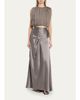 Heirlome Penny Shirred Silk Double-Georgette Bubble Crop Top - 2