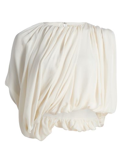 Heirlome Women's Marie Asymmetric Draped Silk Crop Top