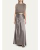 Heirlome Yvonne Pleat Draped Crepe Back Satin Maxi Skirt - 2