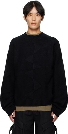 HELIOT EMIL HELIOT EMIL Black Cropped Spiral Knit Sweater
