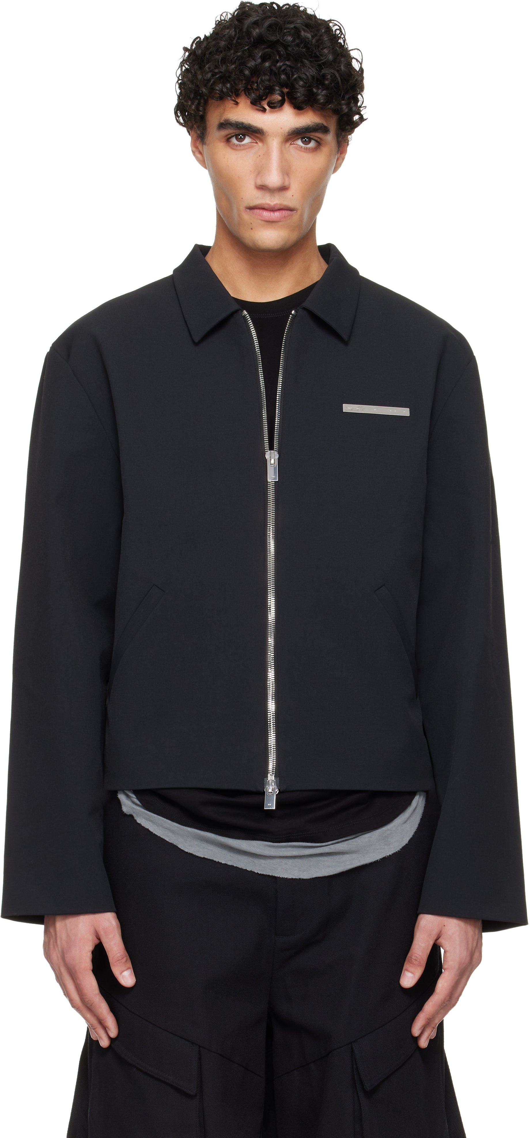 HELIOT EMIL - SSENSE Exclusive Silver Liquid Metal Bomber Jacket
