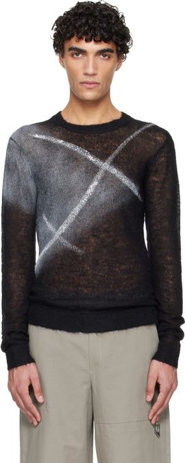 HELIOT EMIL HELIOT EMIL Black Fluxus Crewneck Sweater