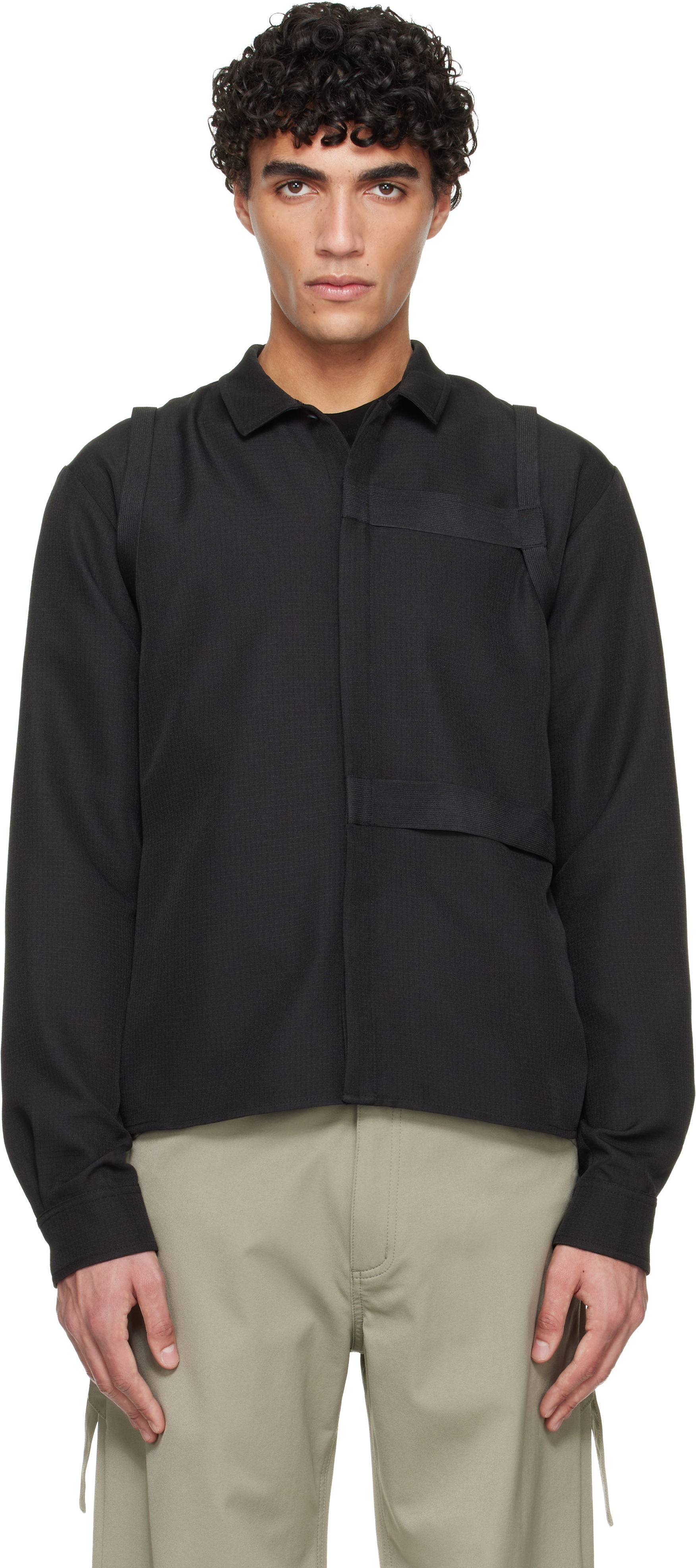 HELIOT EMIL - Black Concordance Puffed Shirt Jacket