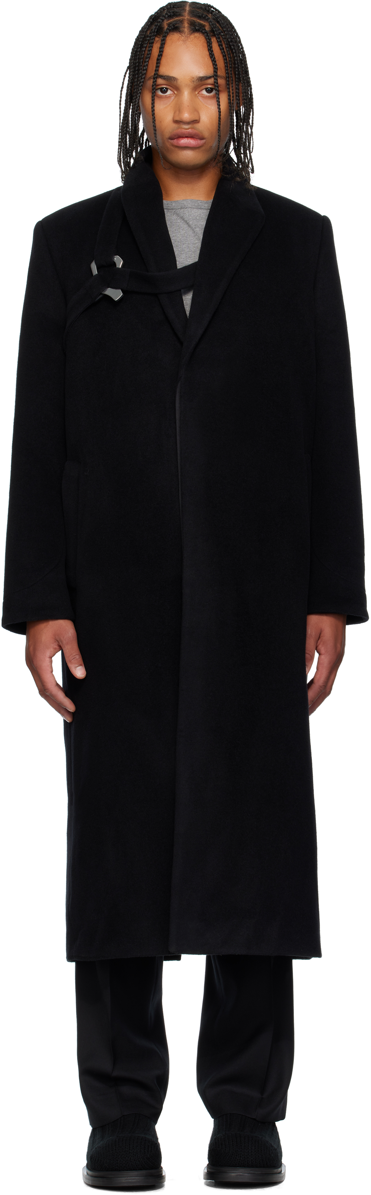 HELIOT EMIL - Black Titan Wool Coat