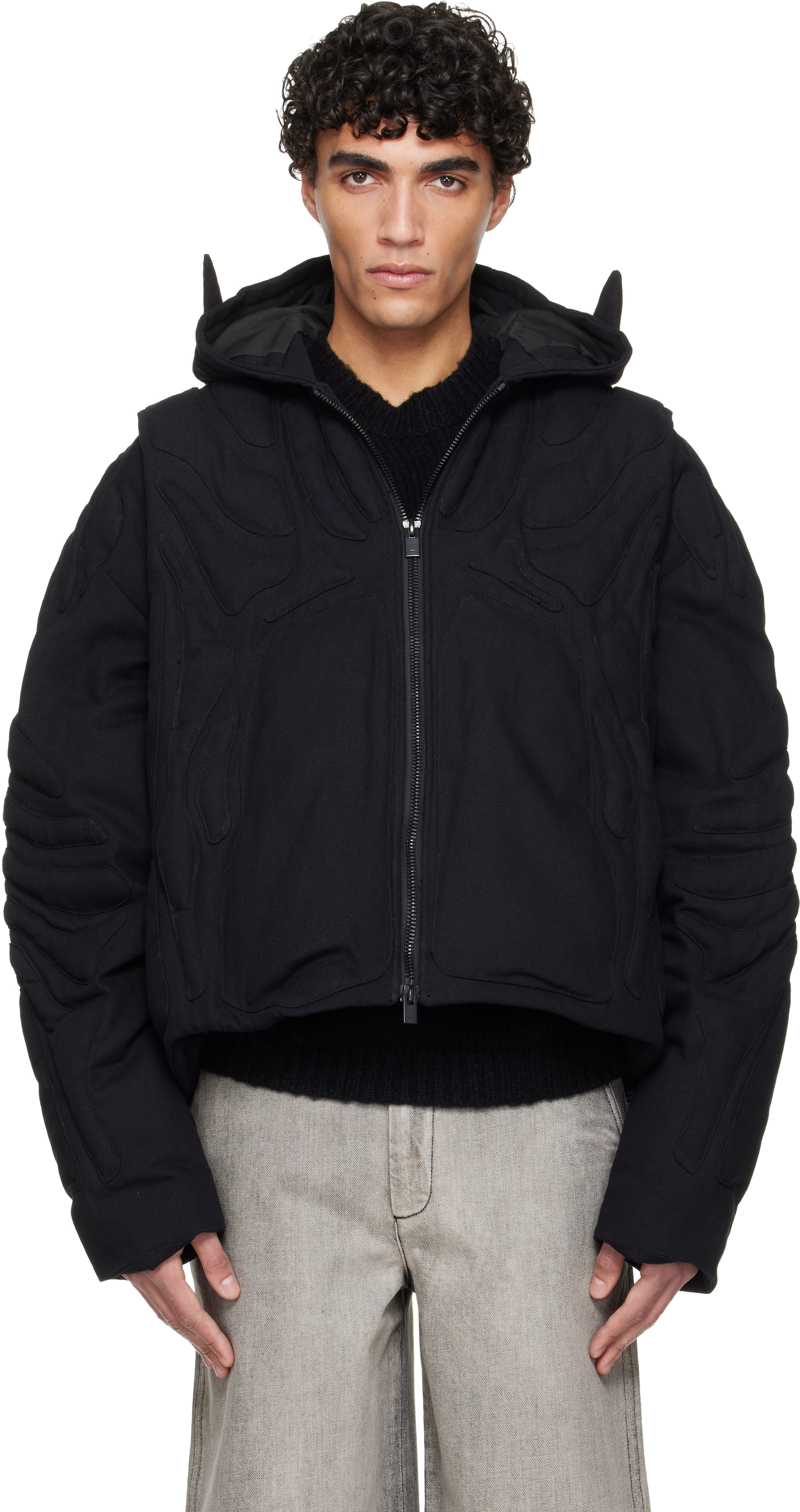 HELIOT EMIL - SSENSE Exclusive Silver Liquid Metal Bomber Jacket