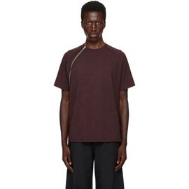 HELIOT EMIL HELIOT EMIL Burgundy Sequence Zip T-shirt
