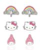 Hello Kitty Clip On Earrings 3-Pack, Rainbow, My Melody and Hello Kitty Earrings - 2