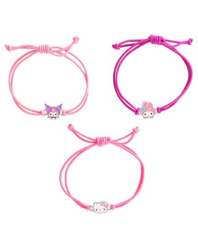 Hello Kitty Cord Bracelet with Kuromi, My Melody, Hello Kitty, 3 Piece Set