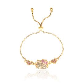 Hello Kitty Hello Kitty Adjustable Bracelet with Pave Pink Bow & Crystals