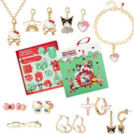 Hello Kitty Hello Kitty Advent Calendar 12-Piece Jewelry Set with Earrings, Charms, and Bracelets