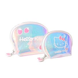 Hello Kitty Hello Kitty Clear Iridescent Large and Small Dome Cosmetic Travel Bag Set