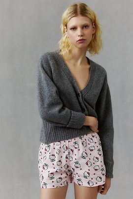 Hello Kitty Hello Kitty Cotton Boxer PJ Shorts in Pink, Women's at Urban Outfitters