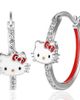 Hello Kitty Hello Kitty Cubic Zirconia and Enamel Hoop Earrings - 1