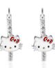 Hello Kitty Hello Kitty Cubic Zirconia and Enamel Hoop Earrings - 3
