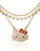 Hello Kitty Hello Kitty Double Chain Necklace with Crystal Embellished Charm - 1