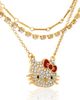 Hello Kitty Hello Kitty Double Chain Necklace with Crystal Embellished Charm - 5