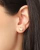 Hello Kitty Hello Kitty Earring Set, 2-Pair, Gold-Tone Studs & Pavé Dangle Hoops - 3