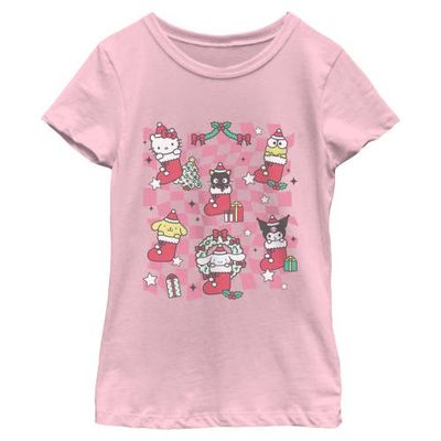 Hello Kitty Hello Kitty Girls' Christmas Stockings and Friends Short Sleeve Graphic T-Shirt
