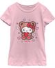 Hello Kitty Hello Kitty Girls' Cute Valentine Bear Graphic Short Sleeve T-Shirt - 1