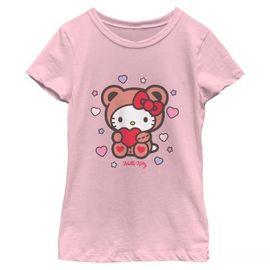 Hello Kitty Hello Kitty Girls' Cute Valentine Bear Graphic Short Sleeve T-Shirt