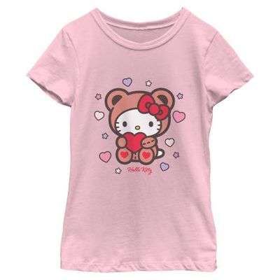 Hello Kitty Hello Kitty Girls' Cute Valentine Bear Graphic Short Sleeve T-Shirt