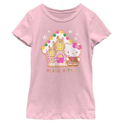 Hello Kitty Hello Kitty Girls' Gingerbread House and Kitty Graphic Short Sleeve T-Shirt
