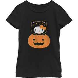 Hello Kitty Hello Kitty Girls' Halloween Pumpkin and Kitty Graphic Short Sleeve T-Shirt