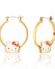 Hello Kitty Hello Kitty Gold Flash Plated Hoop Earrings  - 1