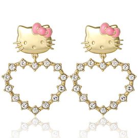 Hello Kitty Hello Kitty Heart Dangle Stud Earrings