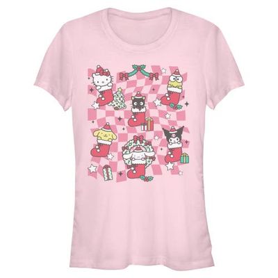Hello Kitty Hello Kitty Junior's Christmas Stockings and Friends Short Sleeve Graphic T-Shirt