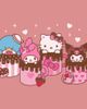 Hello Kitty Hello Kitty Junior's Lovely Mug Friends Short Sleeve Oversized T-Shirt - 2