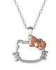 Hello Kitty Hello Kitty Necklace Sterling Silver 18" Official License, Two-Tone Pendant - 1