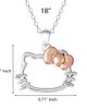 Hello Kitty Hello Kitty Necklace Sterling Silver 18" Official License, Two-Tone Pendant - 5
