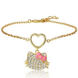 Hello Kitty Hello Kitty Pave Heart Charm Bracelet