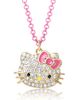 Hello Kitty Hello Kitty Pave Pendant Necklace with Neon Red Chain, 16"+ 3" - 1