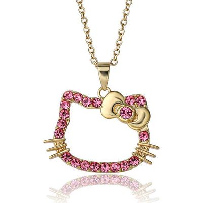 Hello Kitty Hello Kitty Pink Outline Crystal Pendant