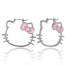 Hello Kitty Hello Kitty Silhouette Hoop Earrings