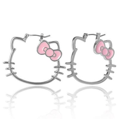 Hello Kitty Hello Kitty Silhouette Hoop Earrings