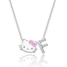 Hello Kitty Hello Kitty Silver Plated Enamel Pave